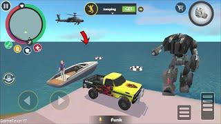 Rope Hero Vice Town (Transformer Monster Truck Fight Boat/Ship) Robot Truck Fight Police Car Robot