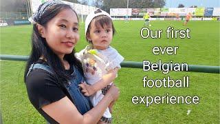 Selah's first Football Game in Belgium