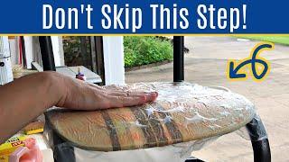 The EASY Way to Strip Paint from Wood Furniture With Citristrip Paint Remover & Plastic Wrap