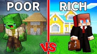 Mikey and JJ Left POOR vs RICH House in Minecraft (Maizen)