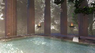 Ancient Roman Bath Ambience | Hot Spring in the Forest | Onsen ASMR