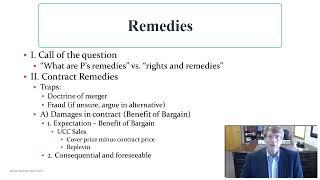 Webinar on core issues in Remedies for bar exam essays