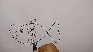 How to draw fish || Pk writing and art