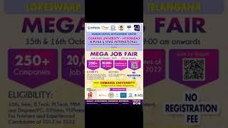 Mega Job Fair - Osmania University //Srinivas lecturer Updates