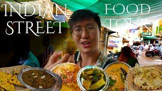 INDIAN STREET FOOD TOUR  - Dal Pakwan, Kadhi Fry, Mirchi Bada + Ladoo in Jaisalmer, India!