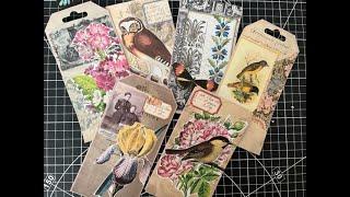 Mass Making Journal Tags - #jjmassmakesmarch Using Old Scrapbook Paper as a Base