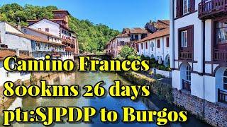 Camino Frances-800 kms,26 days in August- Pt 1 SJPDP to Burgos#caminofrances #caminodesantiago