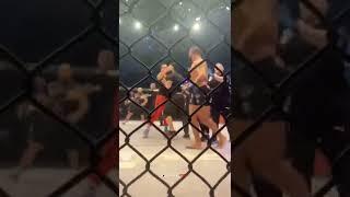 Crazy Post-Fight Brawl after BRAVE CF 57 Co-Main event  Referee breaks it up bravely | MMA | Shorts