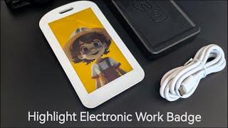 Highlight 3.7 inch NFC / Bluetooth Electronic Work Badge，Electronic Name Badge, Digital Name Tag