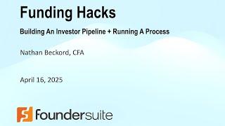 Funding Hacks: Advanced Tips, Tactics and Strategies for Startups Raising Angel or Venture Capital