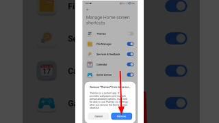 How to remove manage home screen shortcuts | Apps Hidden Features #shorts