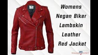 Women Latest Fashion Style | Red Motorcycle Leather Jacket | William Jacket