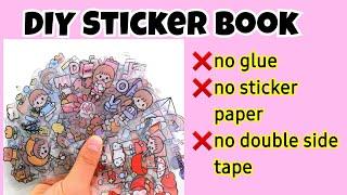 How to make stickers without glue/DIY Sticker book|Cute Sticker making without double side tape