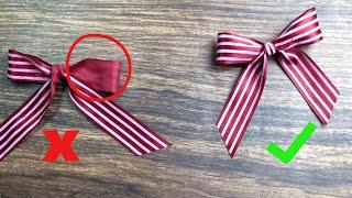 How to make a Bow | ribbon bow | bow making ( one / single sided ribbon )