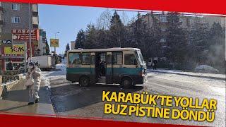 Karabük’te Yollar Buz Pistine Döndü, Kazalar Ardı Ardına Geldi