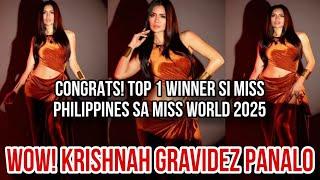 Congrats Miss Philippines Top 1 RANK Winner of Miss World 2025 Krishnah Marie Gravidez