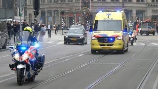 [Primeur] Oefen VTB! Koninklijke Marechaussee begeleidt Ambulance 22-511 over de dam in Amsterdam!