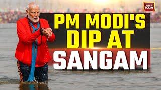 PM Modi Takes Holy Dip At Maha Kumbh 2025 | Narendra Modi | Sangam | Prayagraj