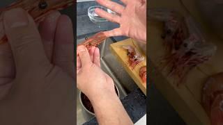 How Master Sushi Chef Prepare Shrimp Heads  #sushi #chef #shrimp #chefyukei #sushilovers