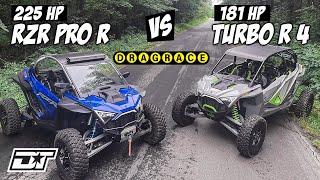 225 Horsepower RZR PRO R vs 181 Horsepower RZR Turbo R 4 DRAG RACE!