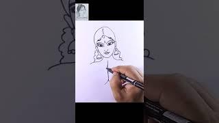 How to draw a Beautiful girl #Shorts