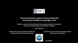 Toward improved surgical training: Delivering smoothness feedback using haptic cues