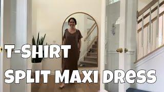 T-shirt maxi dress Fit Check: S size 5'4" 120lbs