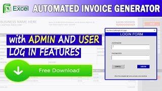 EXCEL INVOICE GENERATOR (w/ Inventory System + Login Features) FREE DOWNLOAD