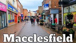 ENGLAND Macclesfield Town Centre Walk Tour UK 4K