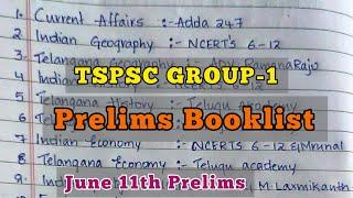 TSPSC GROUP-1 Prelims Booklist for English medium || June 11th Prelims Books ||