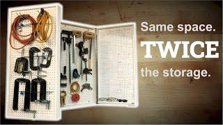 Double Pegboard Cabinets -- 2x the storage