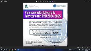 Commonwealth scholarship programme | Masters and PhD Scholarships | Latest scholarships in Pakistan