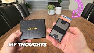 AUTLEY Slim Card Holder, Minimalist Pop Up Wallet for Men | RFID Blocking, Cash Band, 12+ Cards