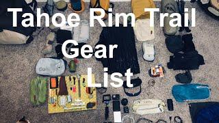 Tahoe Rim Trail Gear List