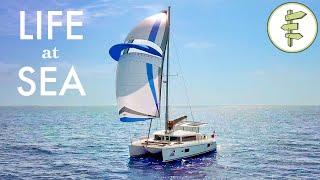 Couple Living on a Sailboat & Running a Small Business While Off the Grid + Catamaran Tour