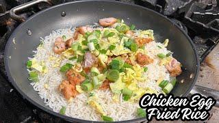 Chicken Egg Fried Rice Recipe | Crispy Chicken Fried Rice | Egg Fried Rice With Chilli Chicken