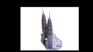 Maquete de Papel para Montar 97 - Petronas Twin Towers - Trabalho Escolar