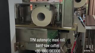 Maxi roll band saw cutting machine TPM automatic jumbo tissue paper roll cutter