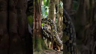 Unlikely Friendship: Giant Snake and Hyena Together! - short