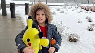 Sliding On The Snow With My Friends .