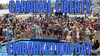 Carnival Liberty Embarkation Day Part One || Priority Boarding, The Sail Away Deck Party