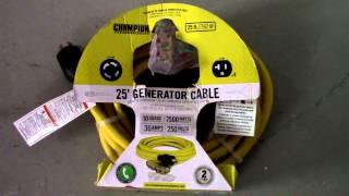 Champion 48036 Generator Power Cord Review and Demonstration