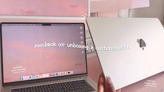 15" MacBook Air Unboxing and Customisation | Customise my new 2023 Starlight MacBook Air with me!