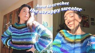 crochet raglan sweater | how i made the scrappy crop sweater! 