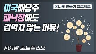 미국배당주 패닉장에도 겁먹지 않는 이유! / 월배당 500만원 받는 돈나무 만들기 프로젝트 / 01월 투자 포트폴리오