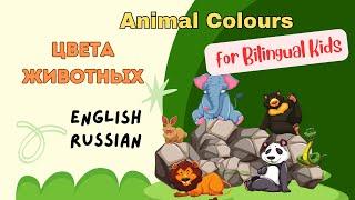 Bilingual Kids English- Russian Video Animals and Colours Животные и Цвета Видео на двух языках