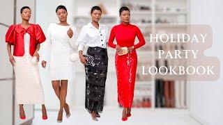 HOLIDAY PARTY LOOKBOOK | PARTY OUTFIT IDEAS 2024| ama loves beauty