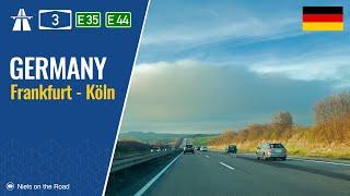 Driving in Germany: Autobahn A3 E35 E44 from Frankfurt am Main to Köln