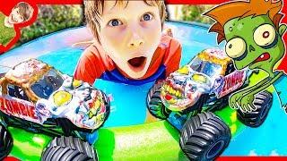 MONSTER TRUCK ZOMBIE POOL!