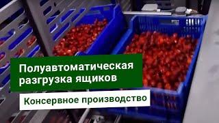 Новинка! Разгрузка ящиков – оборудование для заморозки, сушки продуктов, консервной промышленности.